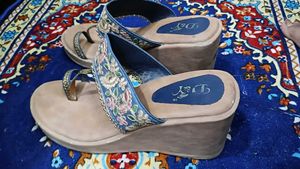 Embroidered Ethnic block heel