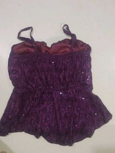 Y2k Purple Sequined Tank Top