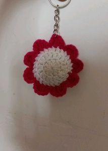 Handmade Crochet Flower Keychain