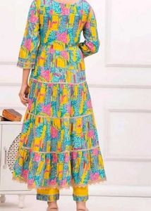offer Unique multi coloured Anarkali Set