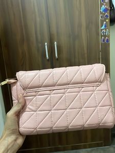 Chic Quilted Pink Shoulder Bag