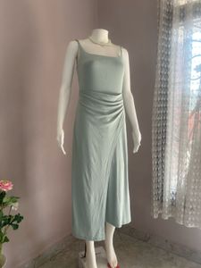 RIBBED Ruched Midi Dress