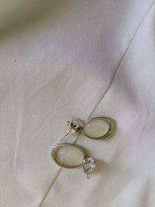 Elegant Oval Stone Dangle Earrings