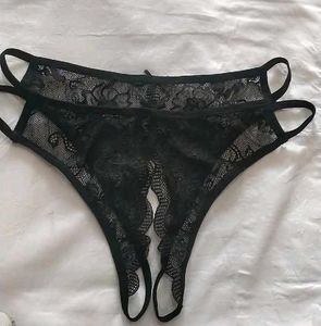 Beautiful Black Lace Thong Panty