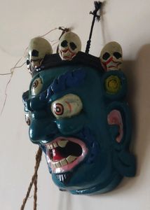 Handicraft Wooden Tibetan Buddhist Deity Mask