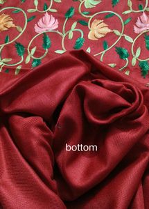 kashmiri Embroidered red dress material