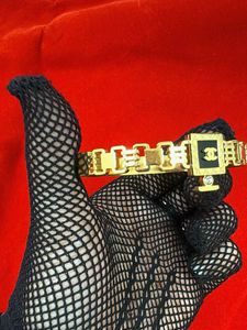 Elegant Gold CC Logo Bracelet