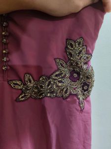 Elegant Onion Pink Ethnic Gown with Embellishments