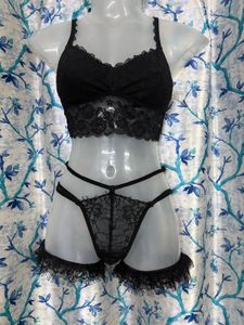 Lacy Lingerie Set Midnight Black