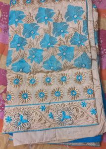 Embroidered Wedding Or Party Wear Saree