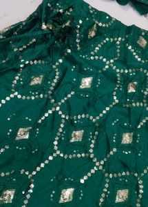 Green Embellished Lehenga Skirt