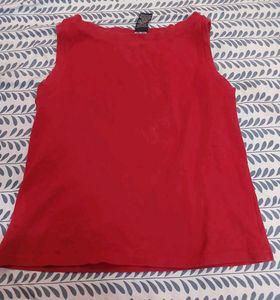 Vibrant Red Sleeveless Top