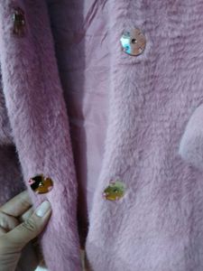 Pink Fuzzy Cropped Jacket