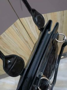 Chic Black Croc Embossed Handbag
