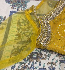 Yellow Embellished Kurta