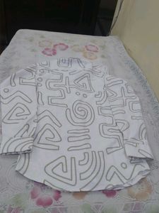 White and Grey Printed Shirt from High Demand