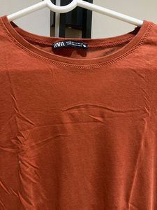 Zara Rust Orange Long Sleeve T-Shirt