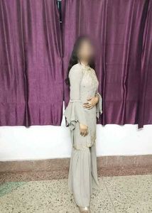 Elegant Grey Kurta Set with Sharara