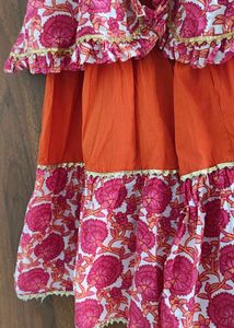 Orange And Pink Sharara Set 6-7 Year Girl