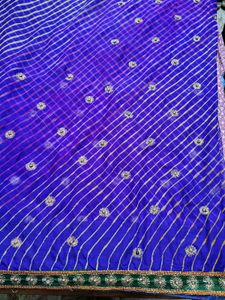 Elegant Blue Embellished Saree