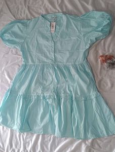 Light Blue Tiered Ruffle Mini Dress