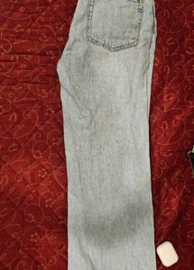 H&amp;M Women Lightly Washed Wide-Leg Jeans