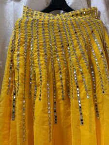 Stunning Yellow &amp; Teal Lehenga Choli Set