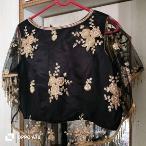 Embellished Black butterfly shape Blouse