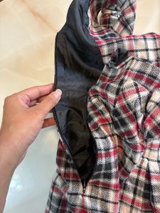 Plaid Halter Dress with Lace Trim