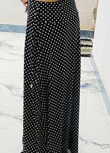 Stylish Black Polka Dot Maxi Skirt