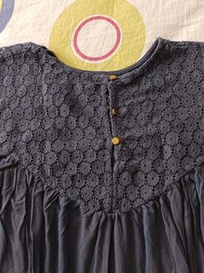 blue laced short top