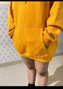 Yellow Oversized Hoodie Dress