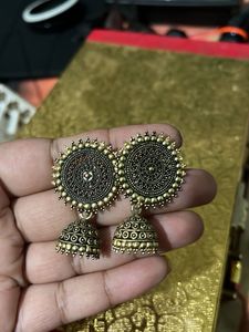 Antique Gold Jhumka Earrings