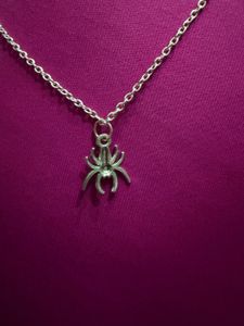Silver Spider Charm Necklace