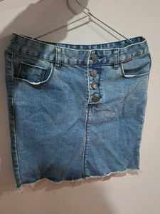 Denim Button-Up Skirt