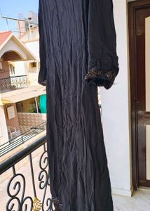 Elegant Black Anarkali Kurta with Gold Border