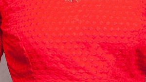 Vibrant Red Textured Blouse
