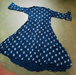 Stylish Navy Blue Printed Kurta
