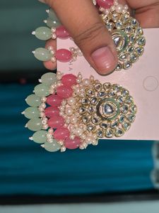 Stunning Kundan Earrings with Pearl &amp; Stone Drops