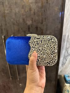 Designer Crystal Jewelled Box Clutch
