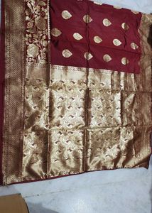 Elegant Maroon Silk Saree