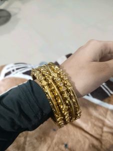 Elegant Gold-toned Bangle Set
