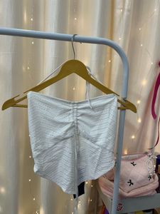 White Ruched Crop Top