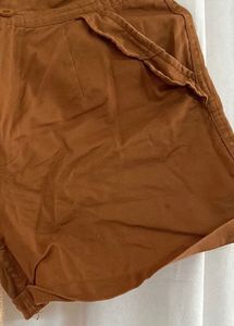 Brown Cotton Shorts