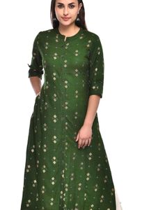 Mehedi Green Kurta with Diamond Pattern