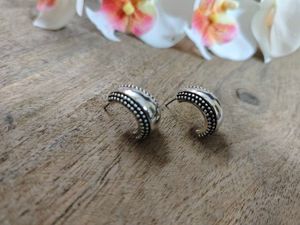 Vintage Boho Silver Hoop Earrings