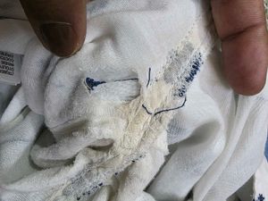 Embroidered White Palazzos with Mul lining