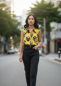 Yellow Geometric Top