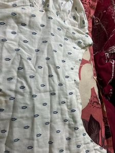 white kurta with elengant print