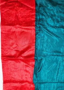 Saree with blouse piece unstitched red blause